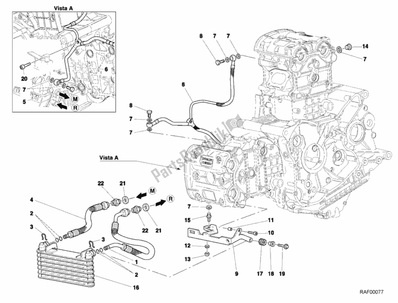 Todas las partes para Enfriador De Aceite de Ducati Superbike 996 R 2001